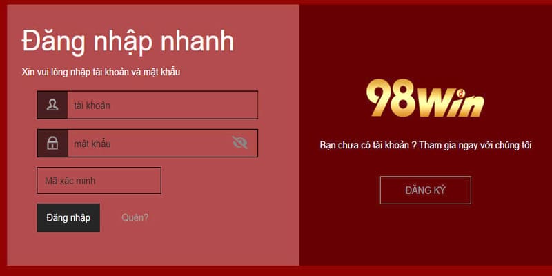 Thao tác đăng nhập chơi đá gà nhanh chóng tại 98Win 